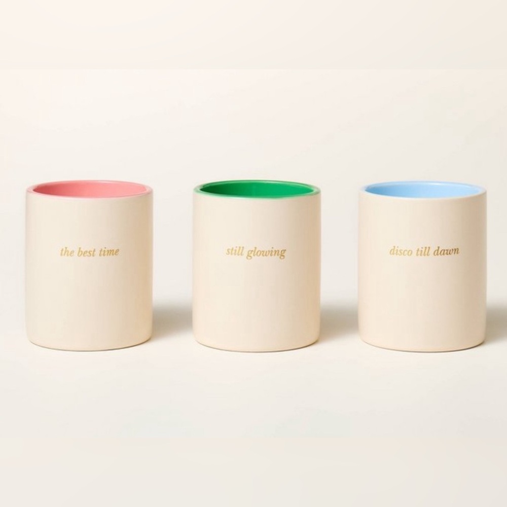 Kate Spade x Target NIB 3x Ceramic Candle Gift Set.